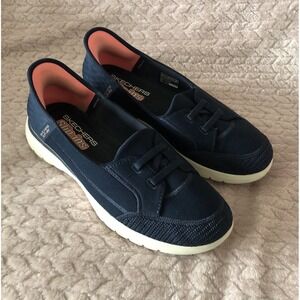 Skechers Womens Size 10 Slip Ins ON the GO FLEX Top-Notch 136543 Navy Blue